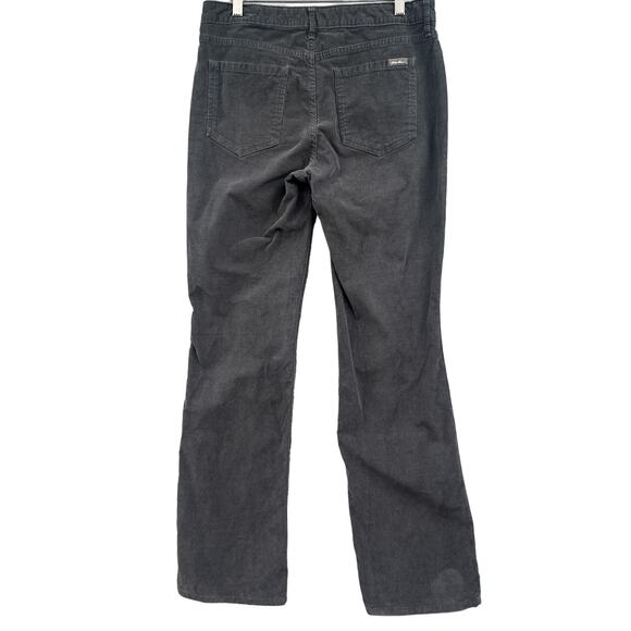 Eddie Bauer Corduroy Pants Women 8 Gray Curvy Bootcut Retro Outdoor School Basic - Picture 2 of 14